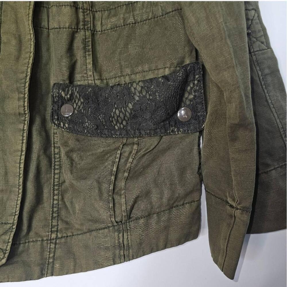 Anthropologie Hei Hei Camouflaged Lace Anorak Jacket Green 
Size Midium - Picture 6 of 13